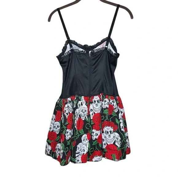 Lip Service Day of the Dead Roses Skulls Corset Dress NWT Costume Halloween Goth - Picture 4 of 5